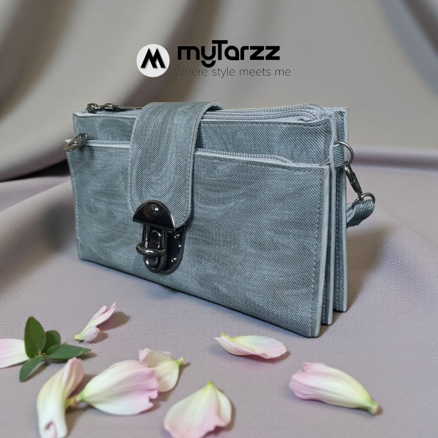 Elegant Grey Clasp Clutch Wallet
