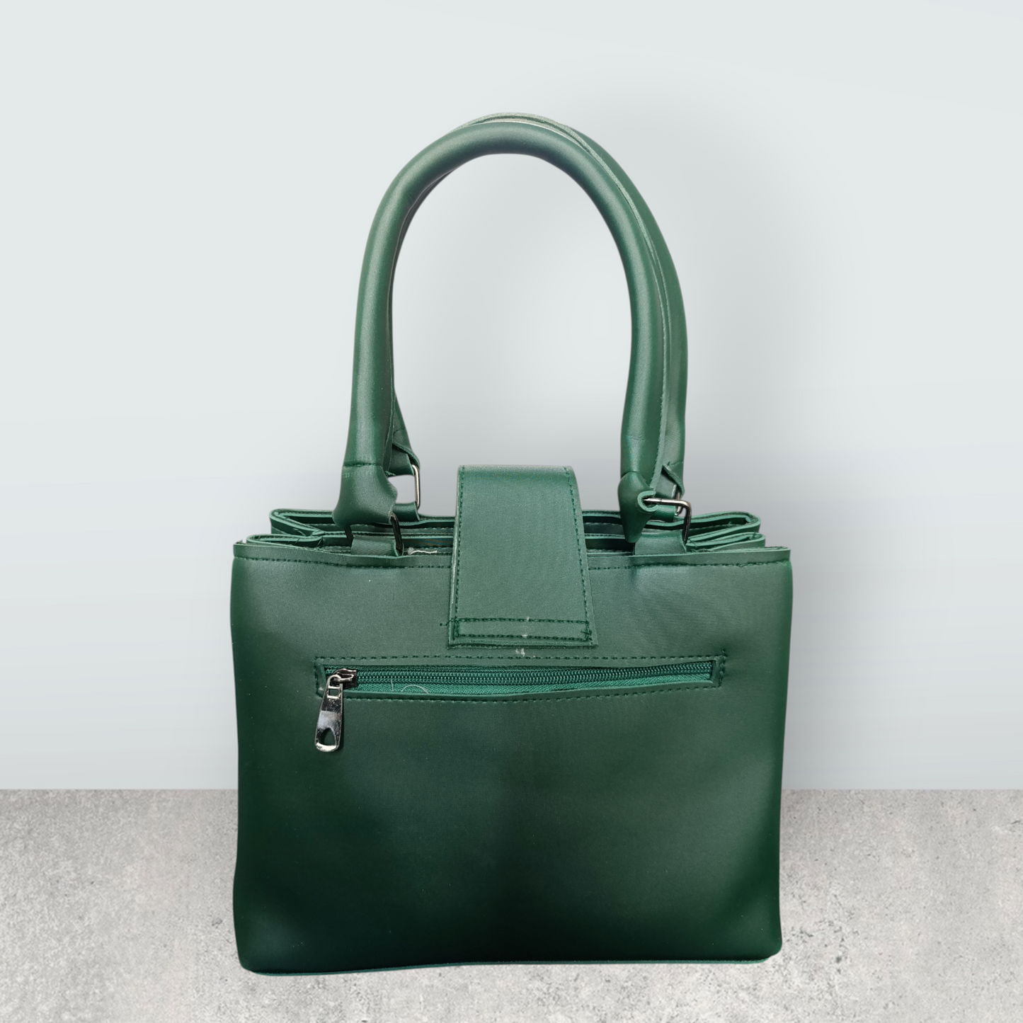 Elegant Forest Green Tote with Tassel Charm