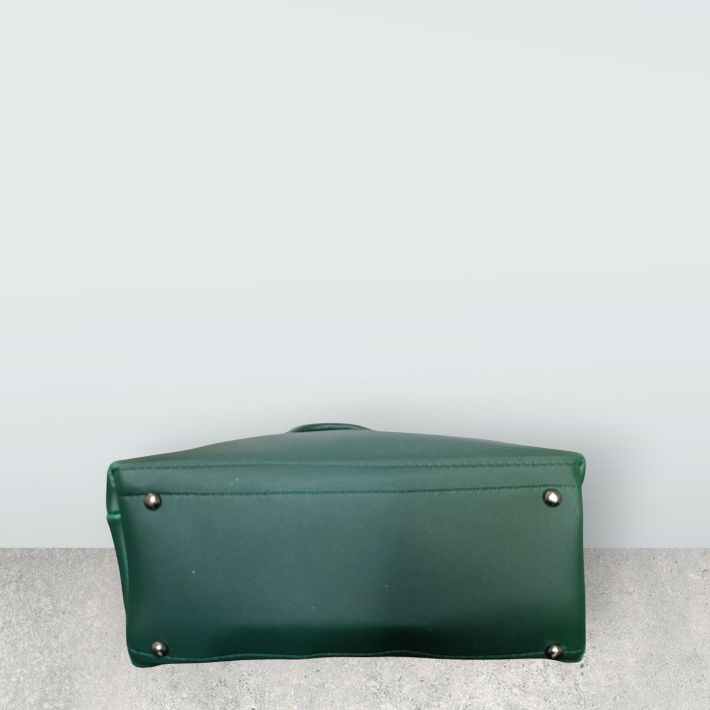 Elegant Forest Green Tote with Tassel Charm