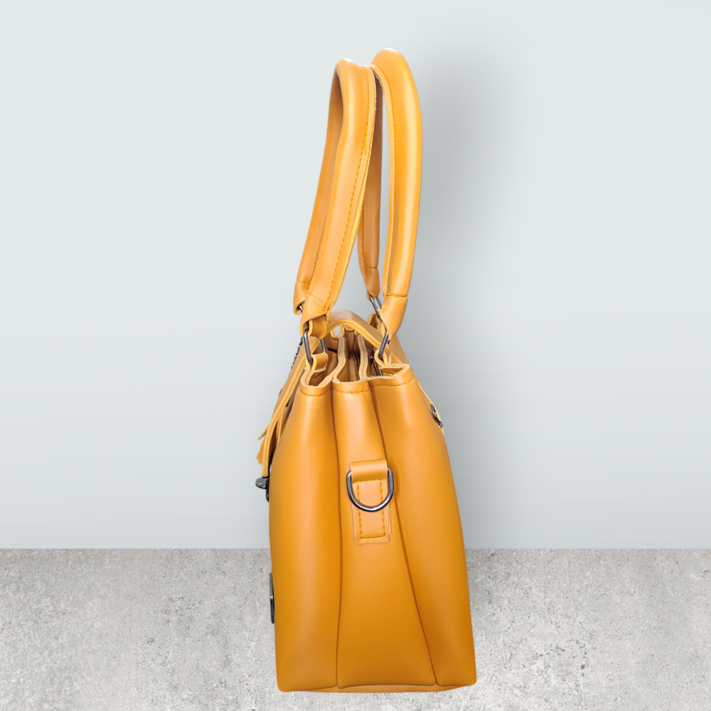 Classic Tan Tote with Tassel Charm