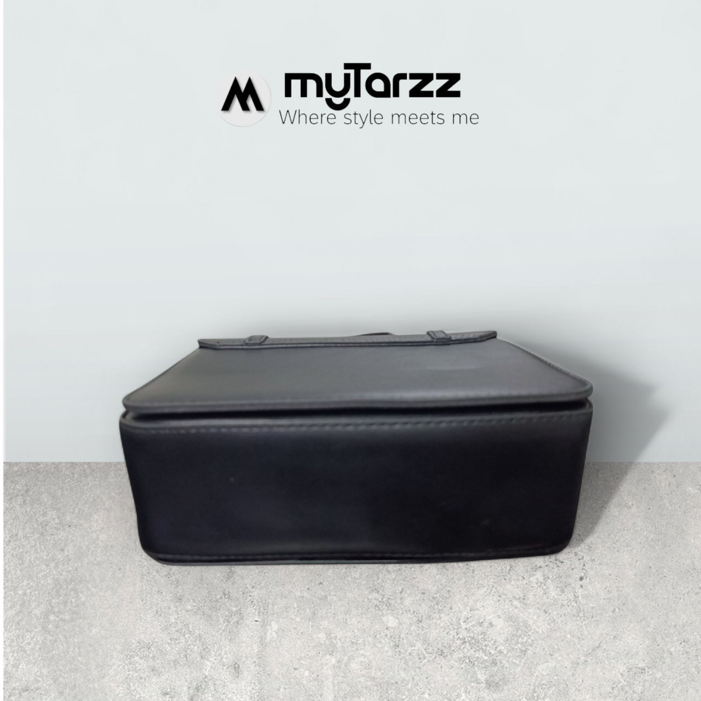 Classic Black Faux Leather Satchel - Imported