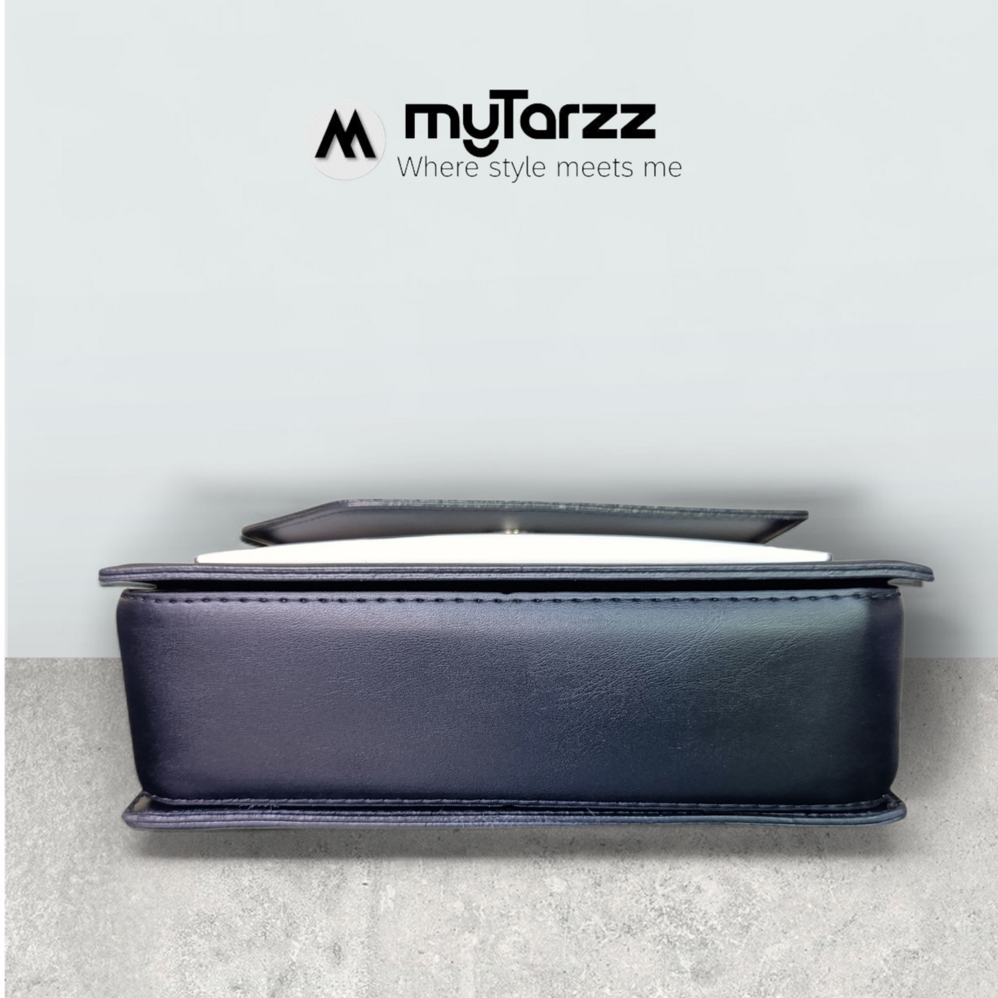 Classic Two-Tone Black & White Satchel - Imported