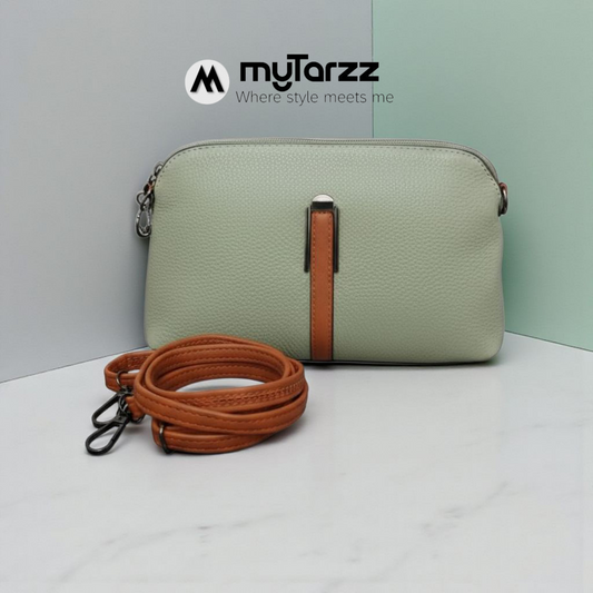 Perforated Dual Pouch Crossbody Set - Green