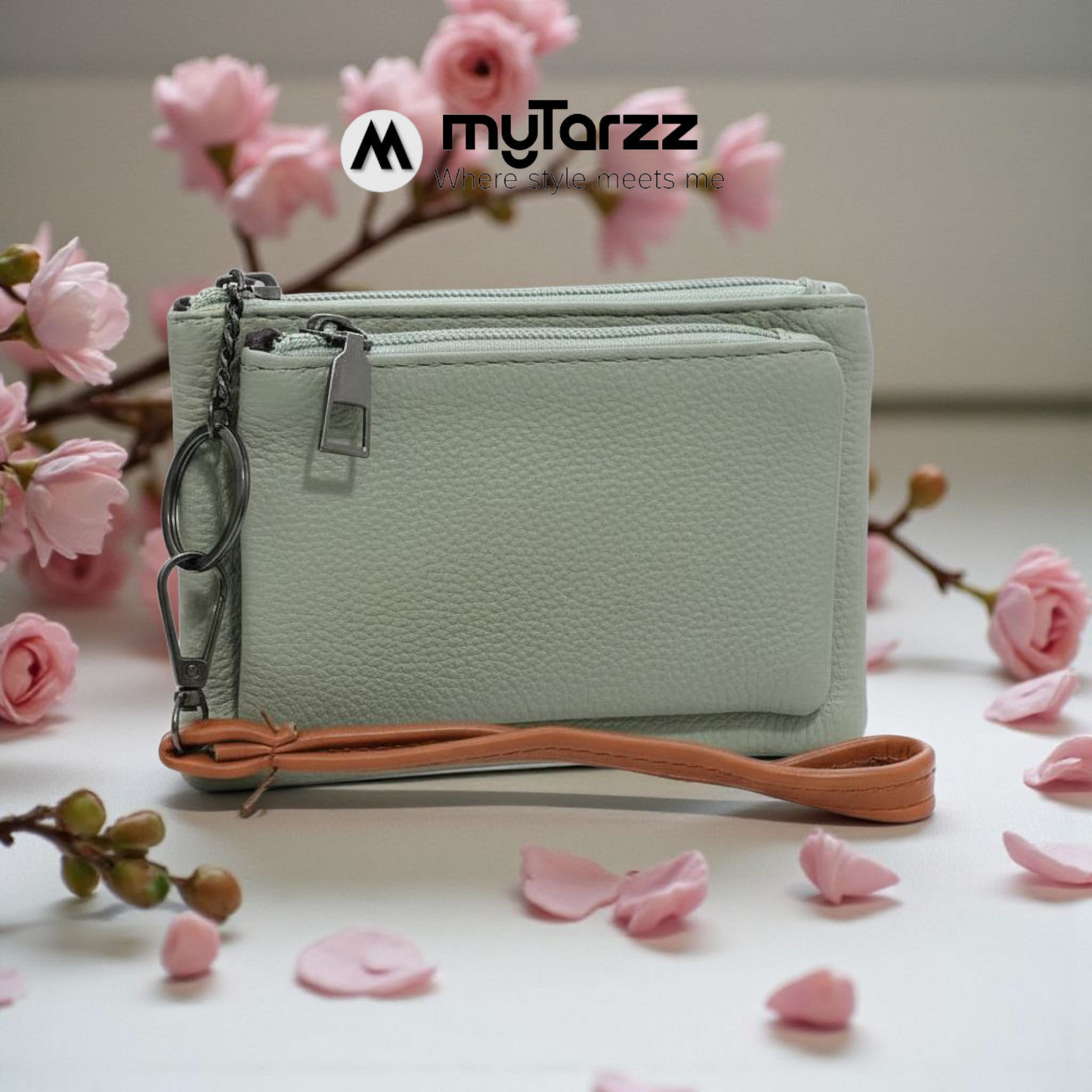 Perforated Dual Pouch Crossbody Set - Green