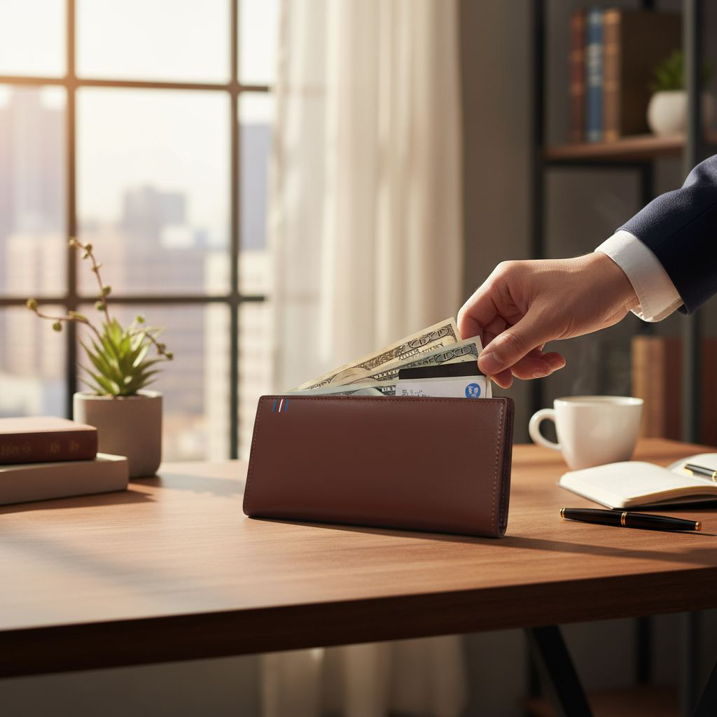 Professional Long Card Holder - Brown