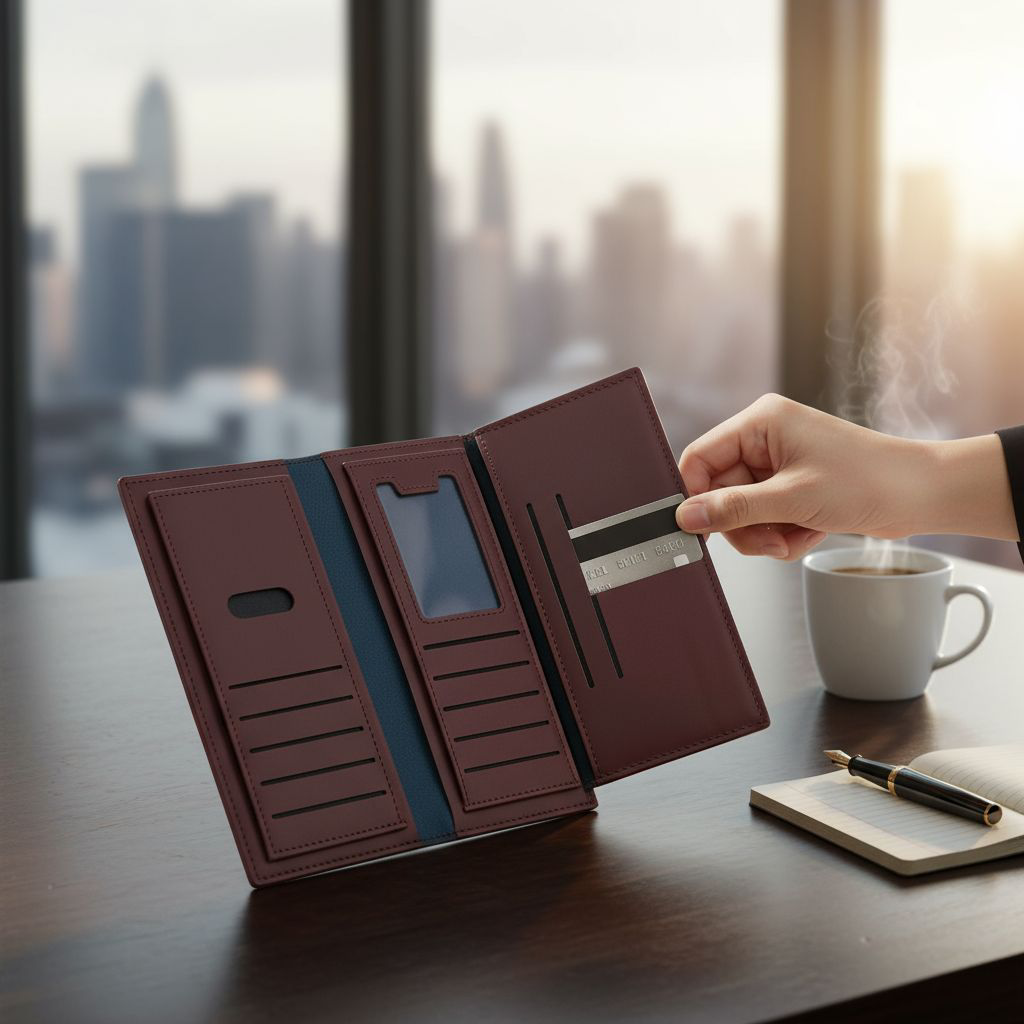 Professional Long Card Holder - Brown