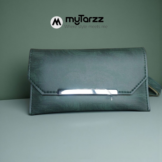 MyTarzz Minimalist Bar Clutch Wallet (Emerald Green)