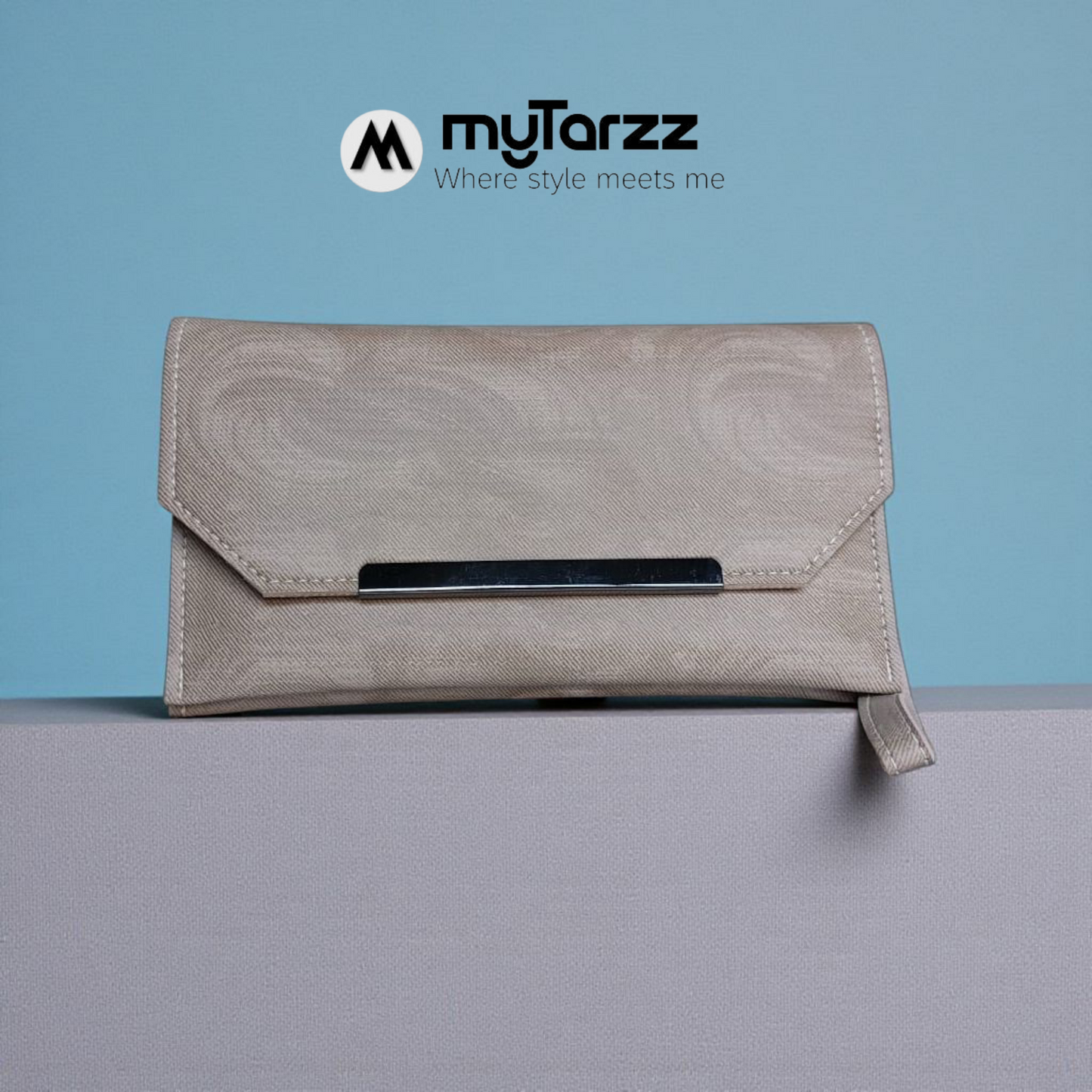 MyTarzz Minimalist Bar Clutch Wallet (Taupe)