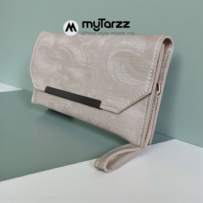 MyTarzz Minimalist Bar Clutch Wallet (Taupe)