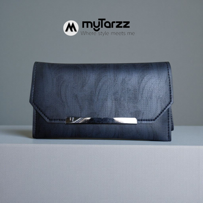 MyTarzz Minimalist Bar Clutch Wallet (Navy Blue)