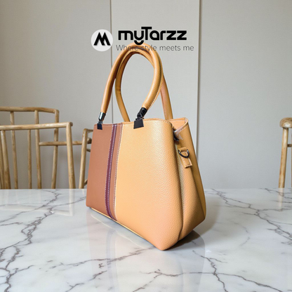 The Modern Day Tote - Caramel & Tan