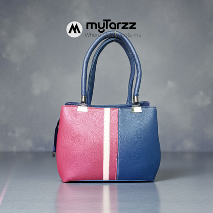 The Modern Day Tote - Deep Blue & Maroon