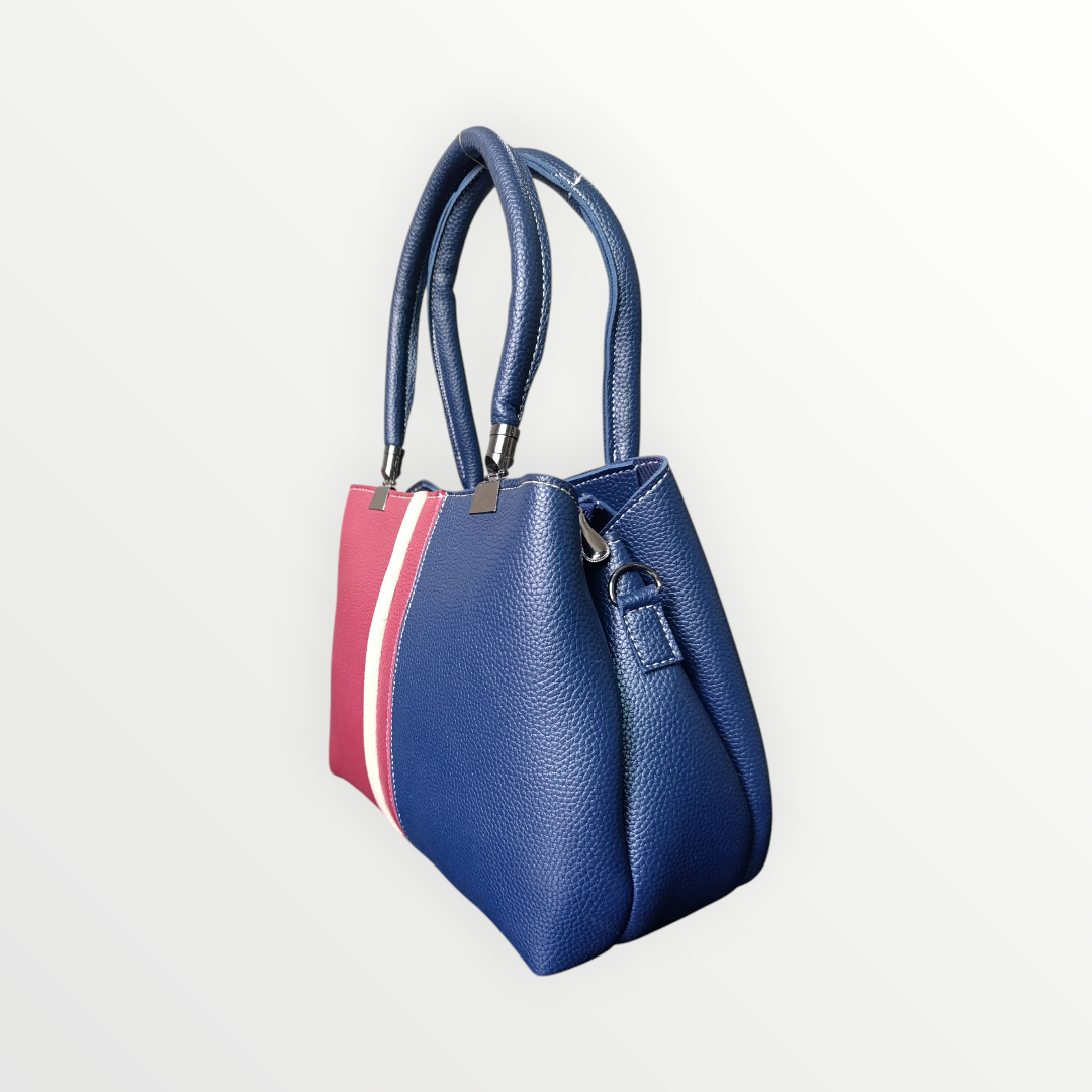 The Modern Day Tote - Deep Blue & Maroon