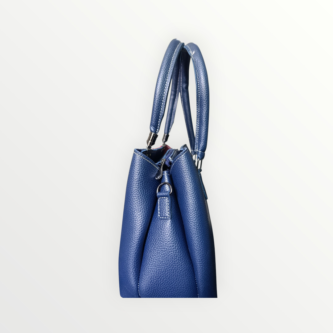 The Modern Day Tote - Deep Blue & Maroon