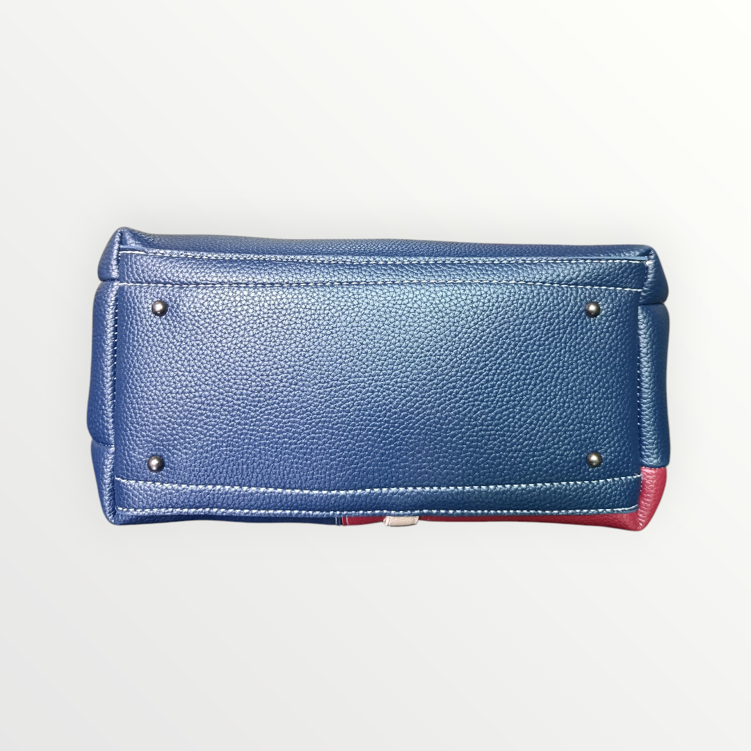 The Modern Day Tote - Deep Blue & Maroon