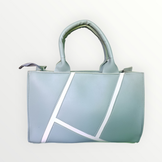 Geometric Faux Leather Handbag Sage Green