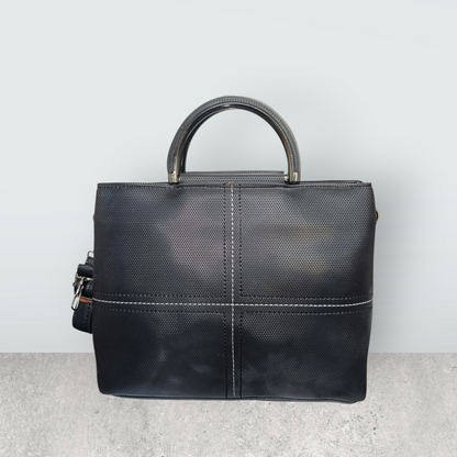 Jet Black Perforated Tote Bag