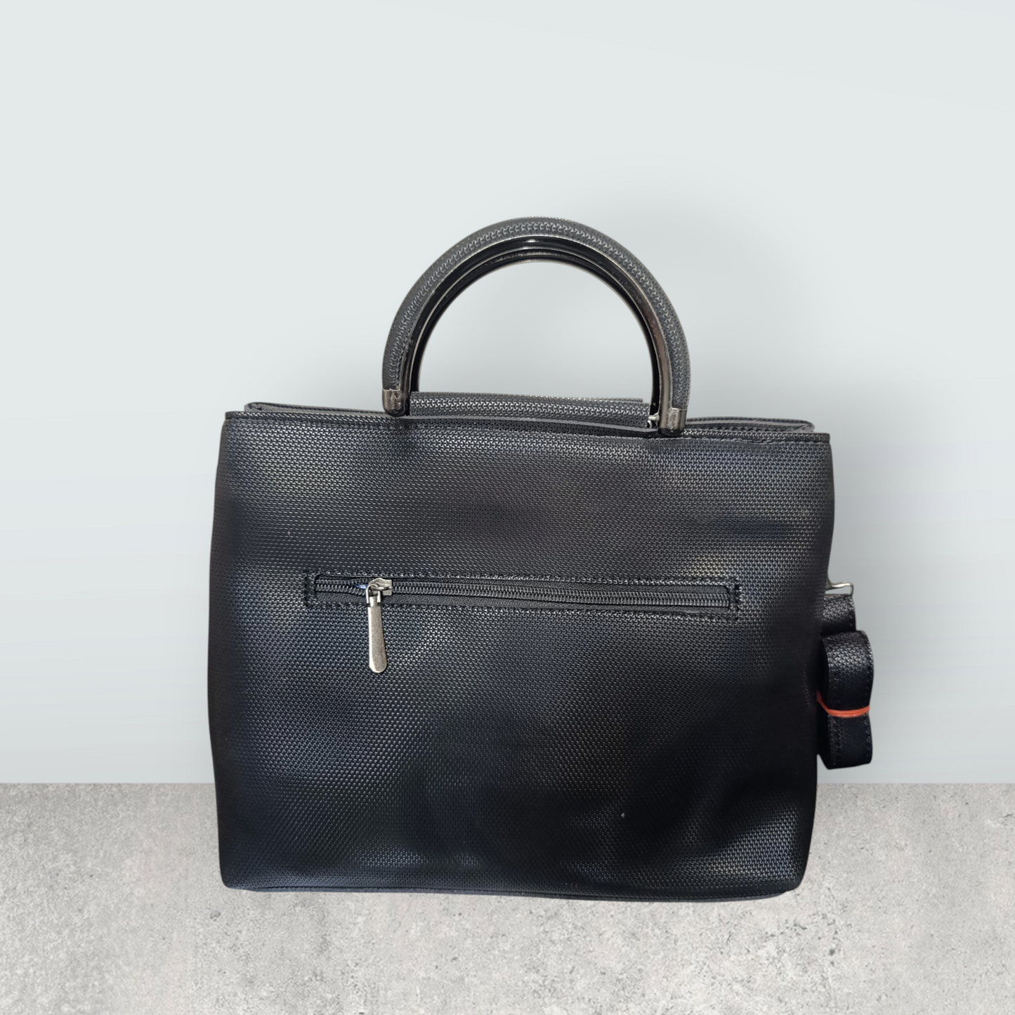 Jet Black Perforated Tote Bag