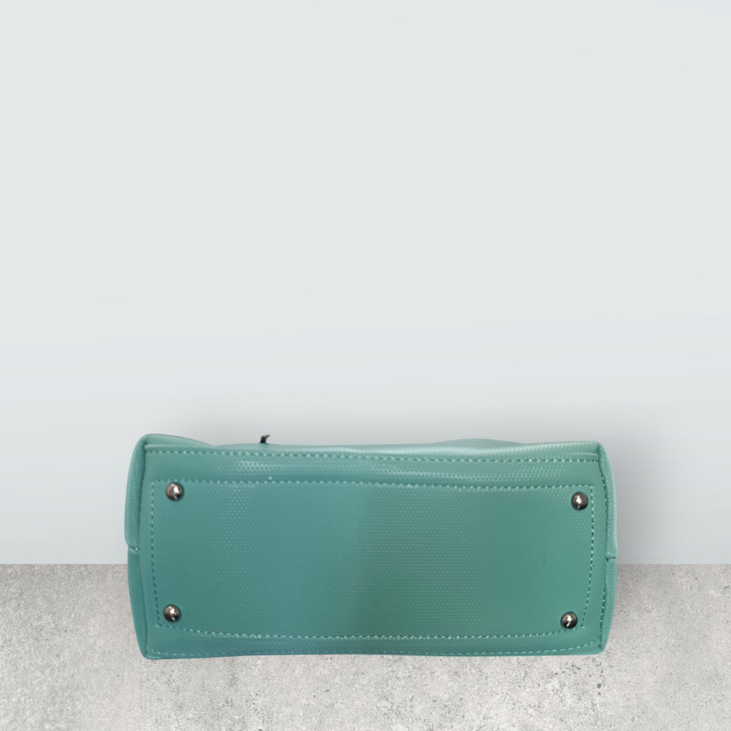 Aqua Chic Tote with Perforated Detail