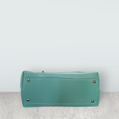 Aqua Chic Tote with Perforated Detail