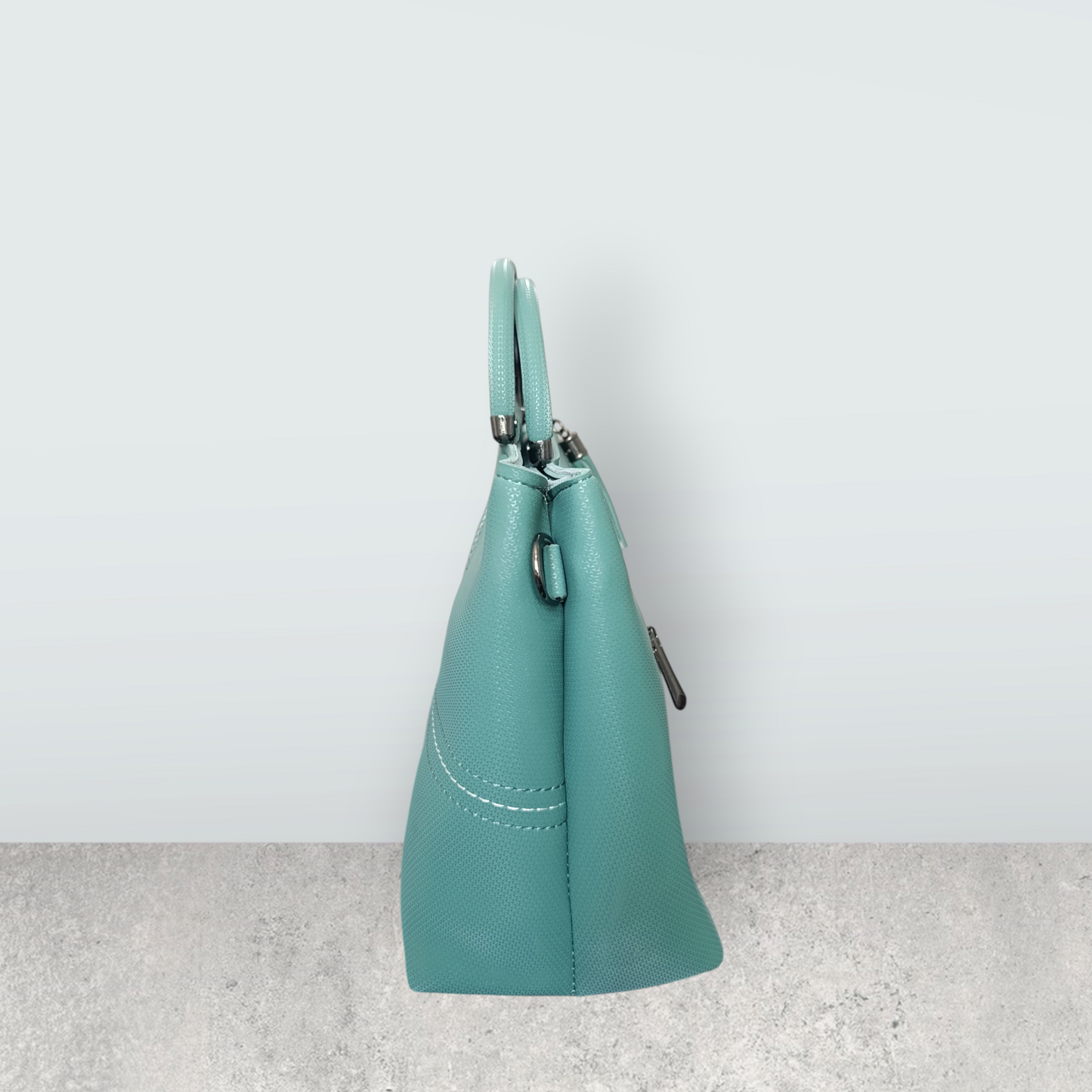 Aqua Chic Tote with Perforated Detail