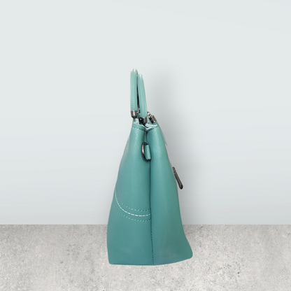 Aqua Chic Tote with Perforated Detail