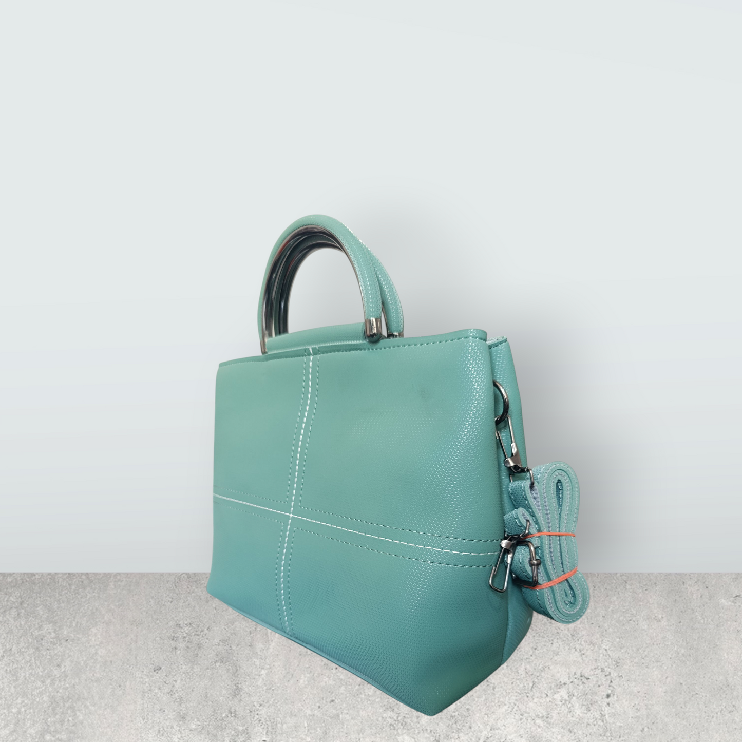 Aqua Chic Tote with Perforated Detail
