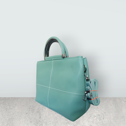 Aqua Chic Tote with Perforated Detail