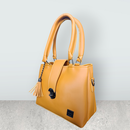 Classic Tan Tote with Tassel Charm