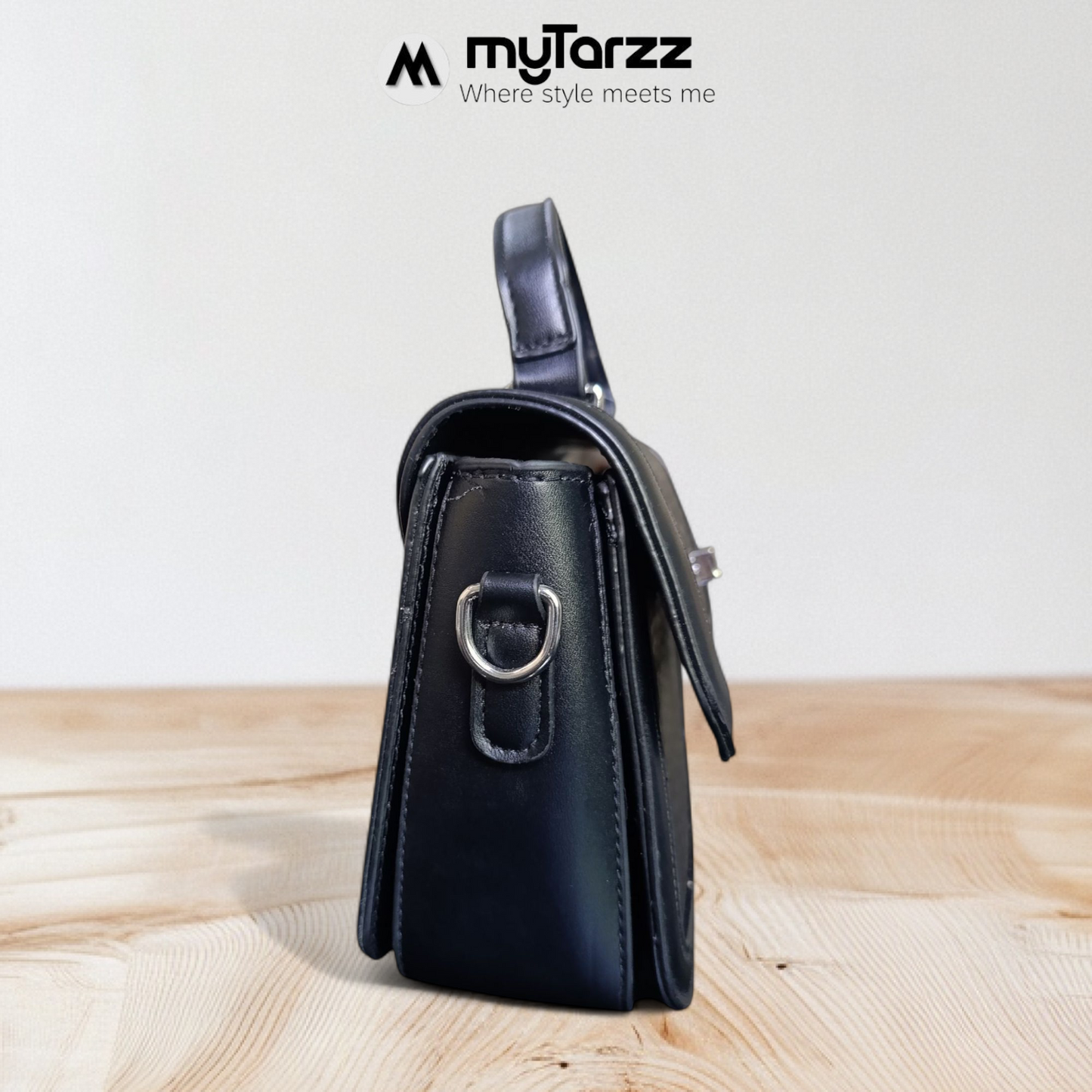 Black Embossed Shoulder Bag Imported
