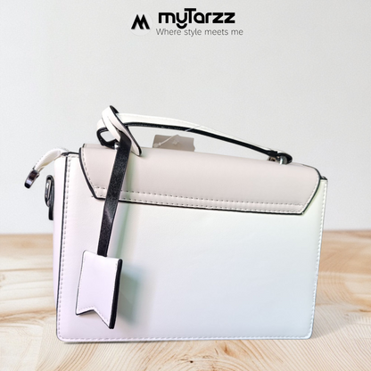 Classic Two-Tone Pink and Blue Satchel - Imported