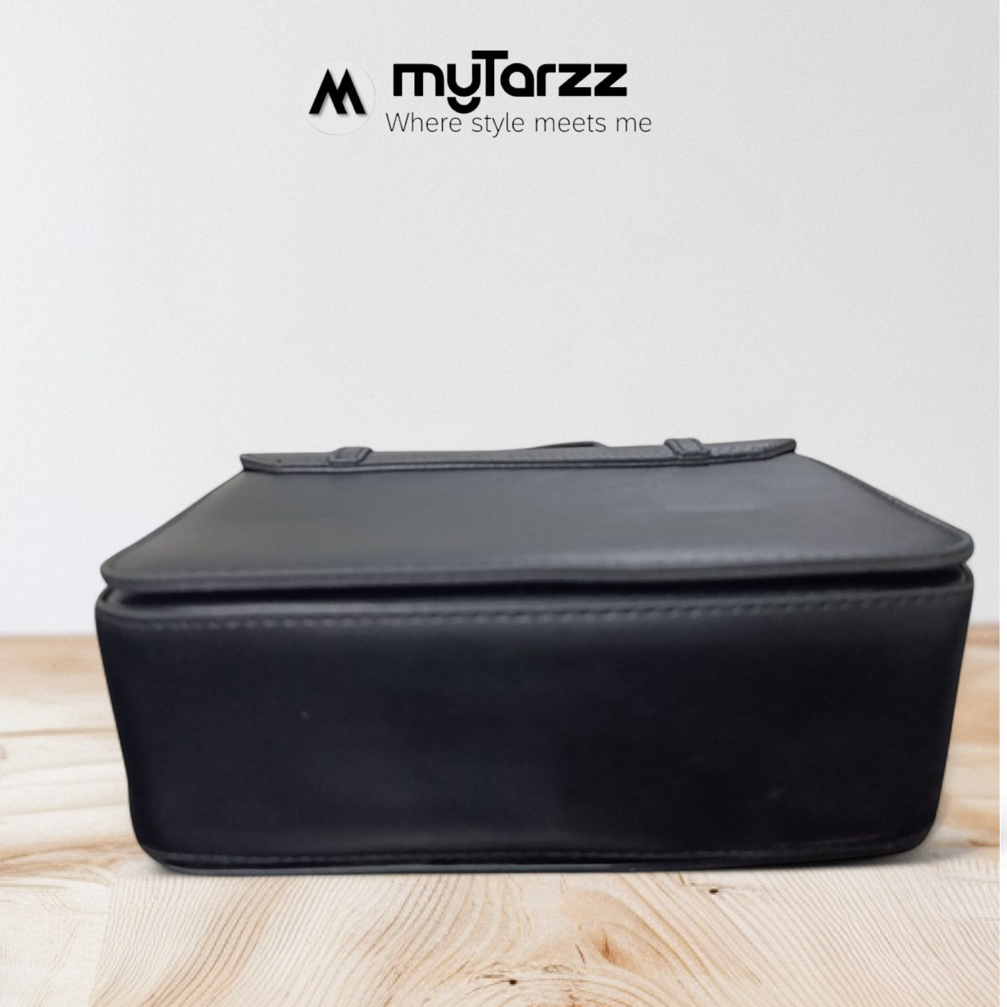 Classic Black Faux Leather Satchel - Imported