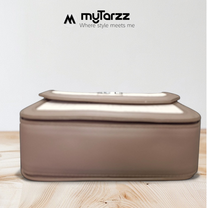 Two-Tone Taupe and Beige Shoulder Bag Imported