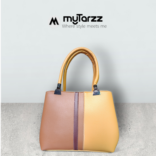 The Modern Day Tote - Caramel & Tan
