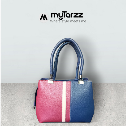 The Modern Day Tote - Deep Blue & Maroon
