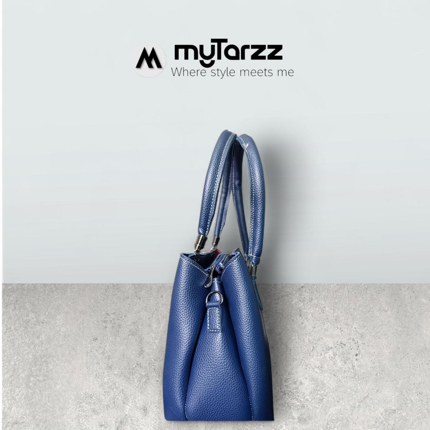 The Modern Day Tote - Deep Blue & Maroon