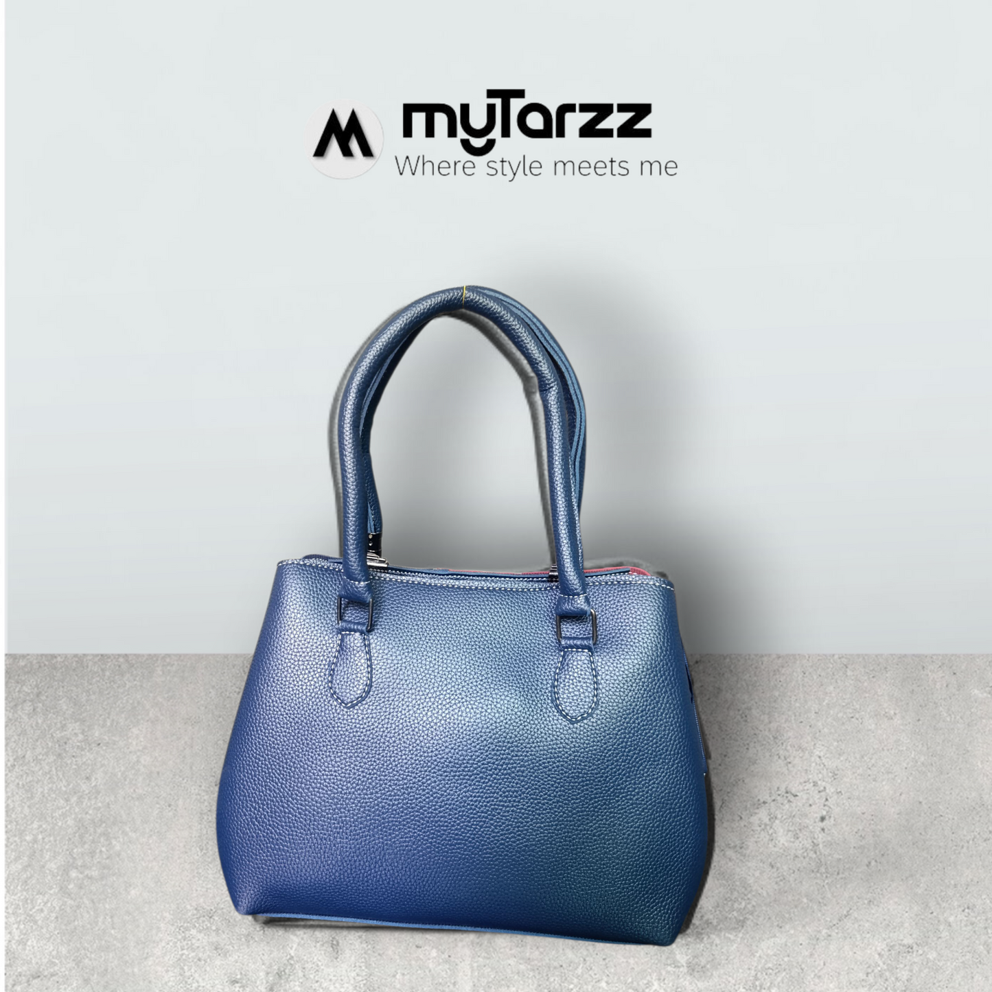 The Modern Day Tote - Deep Blue & Maroon