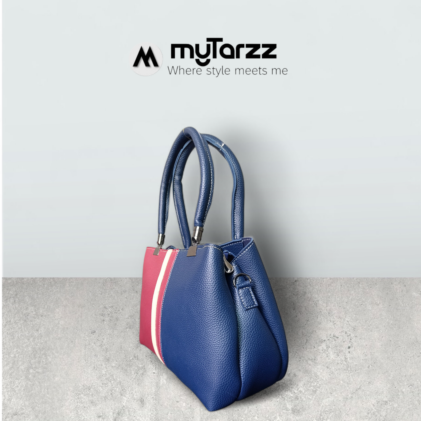 The Modern Day Tote - Deep Blue & Maroon