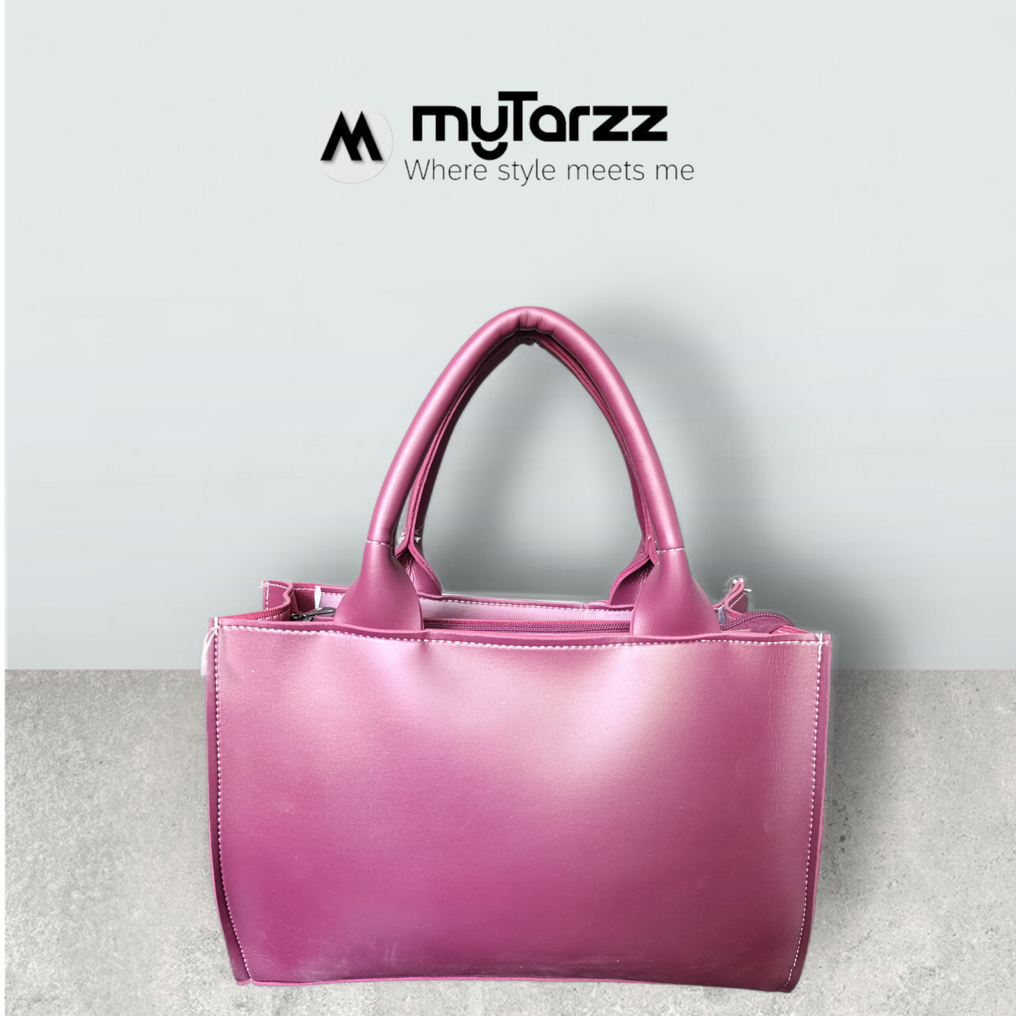 Geometric Faux Leather Handbag Burgundy