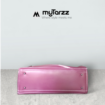 Geometric Faux Leather Handbag Burgundy