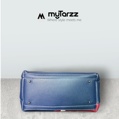 The Modern Day Tote - Deep Blue & Maroon