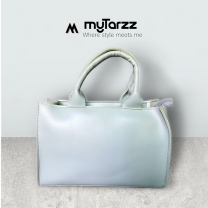 Geometric Faux Leather Handbag Sage Green