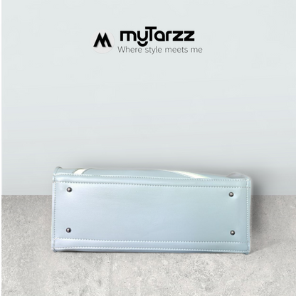 Geometric Faux Leather Handbag Sage Green