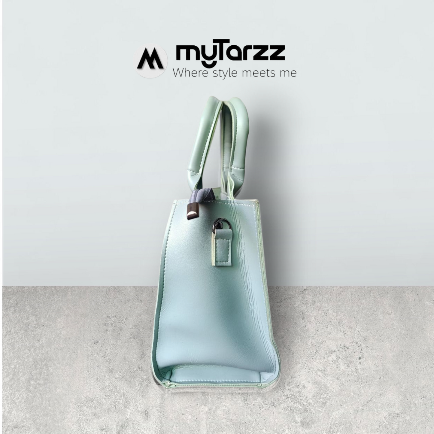 Geometric Faux Leather Handbag Sage Green