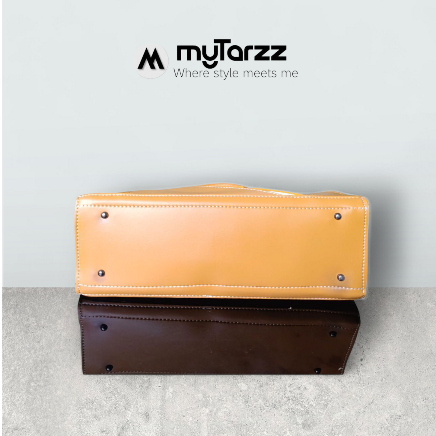 Geometric Faux Leather Handbag Mustard