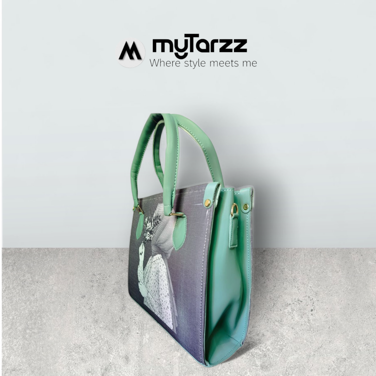 The "Silent Serenity" Artistic Tote Bag - Sage Green