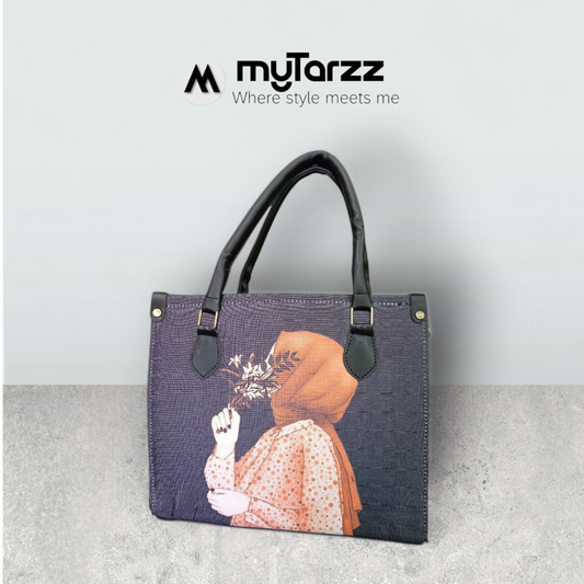 The "Silent Serenity" Artistic Tote Bag - Black