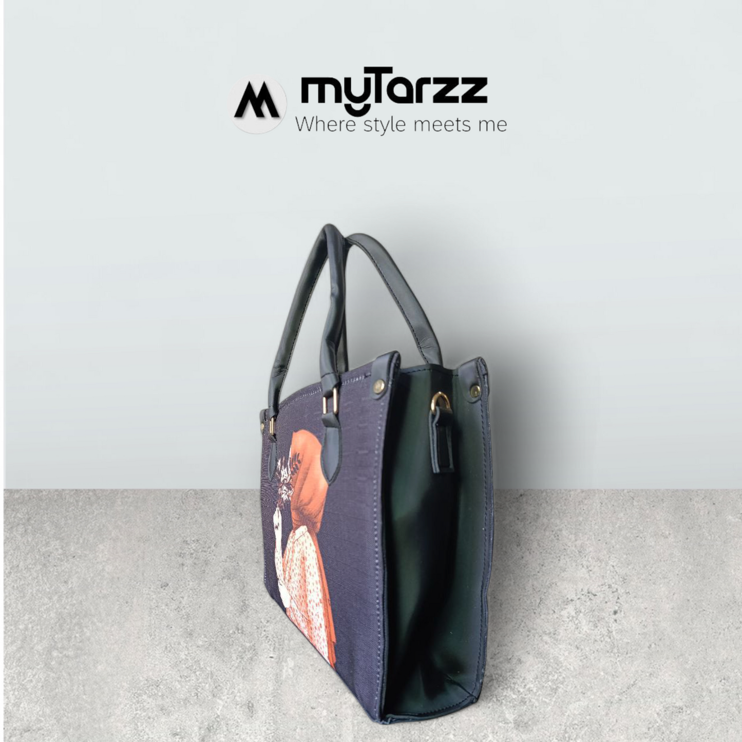 The "Silent Serenity" Artistic Tote Bag - Black