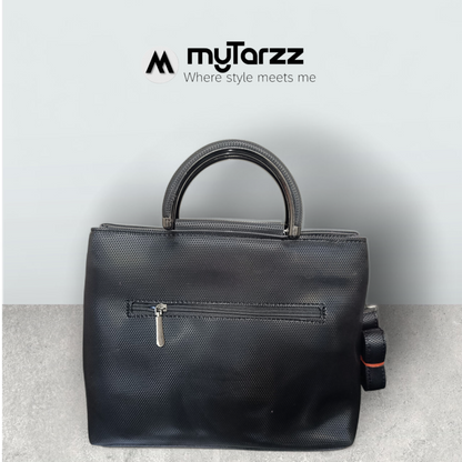 Jet Black Perforated Tote Bag