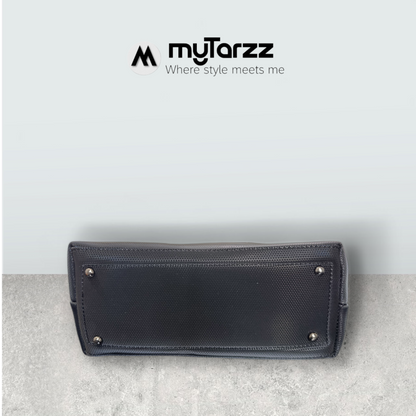 Jet Black Perforated Tote Bag